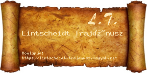 Lintscheidt Trajánusz névjegykártya